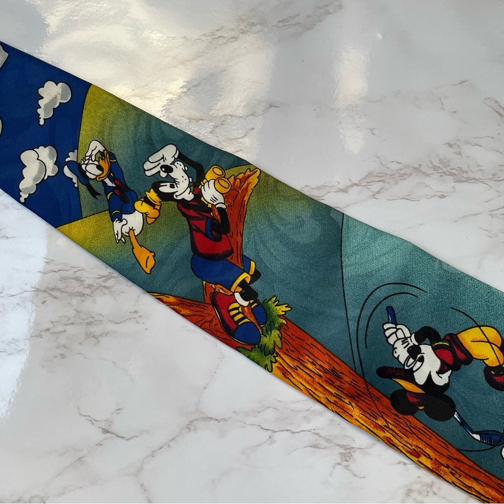 Vintage Disney Men’s Tie Mickey Mouse Golfing Pluto Vibrant - Picture 4 of 4